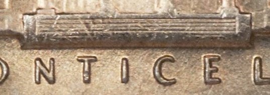 1970-D Jefferson nickel reverse showing Full Steps designation on Monticello